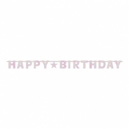 Letter Banner Birthday Accessories Pink Foil