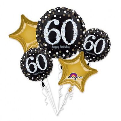 Sparkling 60th Birthday Balloon Bouquet