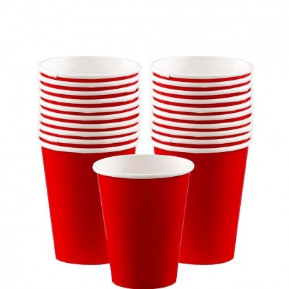 Paper Cup 9oz Apple Red