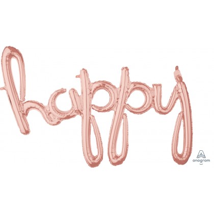 G40 39" (Rose Gold) Script Phrase : Happy