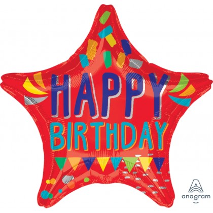 S40 19" Happy Words Happy Birthday Standard Star XL®