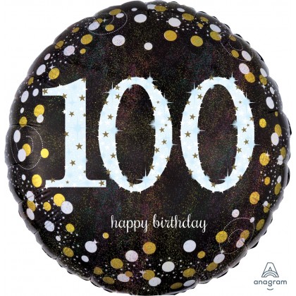 S55 17" Sparkling Birthday 100  Standard Holographic