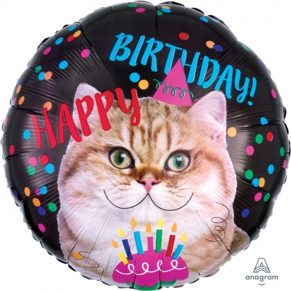 S40 17" Happy Birthday Cat Standard HX®