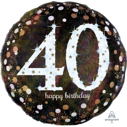 P40 28" Sparkling Birthday 40 Jumbo Holographic He