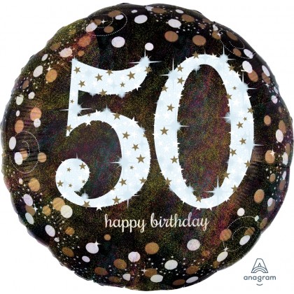 P40 28" Sparkling Birthday 50 Jumbo Holographic He