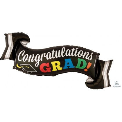 P35 28" Congratulations Grad Banner SuperShape™