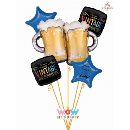 Father's Day Beer Mugs Balloon Bouquet
