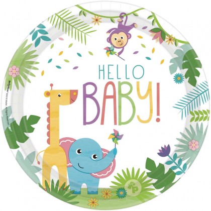 Fisher-Price Hello Baby Round Plates, 10.5 in