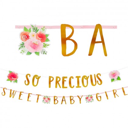 Floral Baby Jumbo Letter Banner