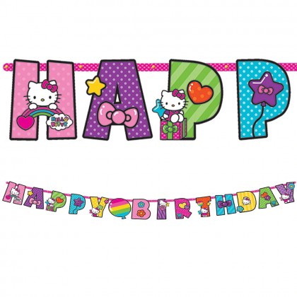 Hello Kitty® Rainbow Jumbo Add An Age Letter Banner Paper