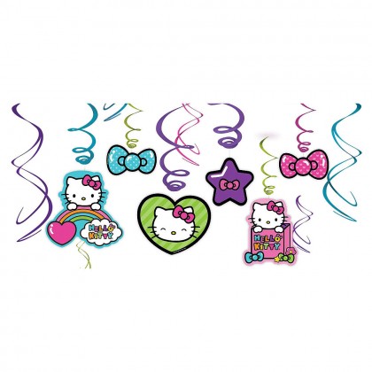 Hello Kitty® Rainbow Value Pack Spiral Decorations Paper