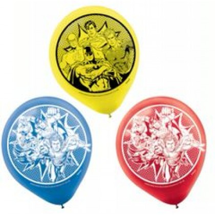 Justice League Heroes Unite Printed Latex Balloons - Asst. Colors