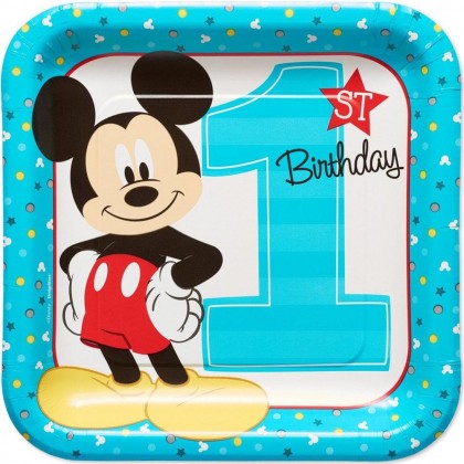 Disney Mickeys Fun To Be One Square Plates 9in