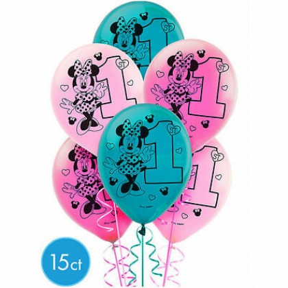 Disney Minnie Fun To Be One Printed Latex Balloons - Asst. Colours