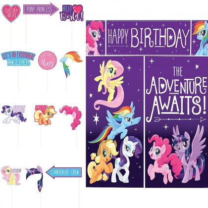 My Little Pony Friendship Adventures Scene Setters Wall Dec Kit w Props Plastic & Paper