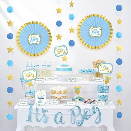 Baby Shower Blue Buffet Decorating Kit
