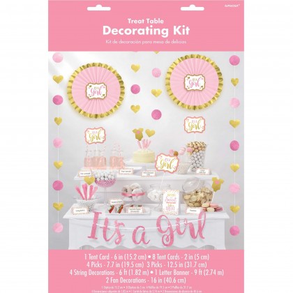 Oh Baby Girl Baby Shower - Pink Buffet Decorating Kit