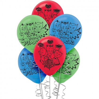 PJ Masks Printed Latex Balloons Asst Colors