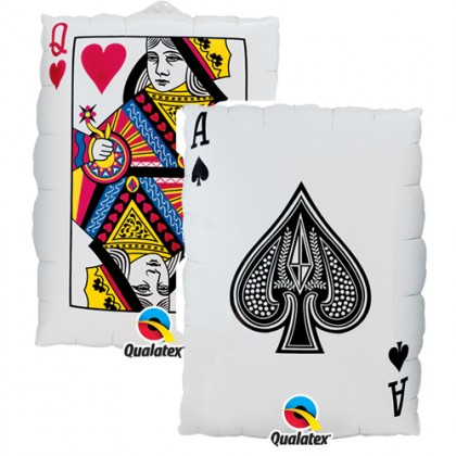 Q 30" Queen Hearts & Spade Playing Cards