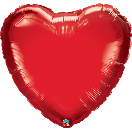 Q 36" Ruby Red Heart MicroFoil