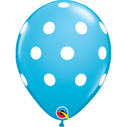 Q 11" Dark Blue Round Big Polka Dots