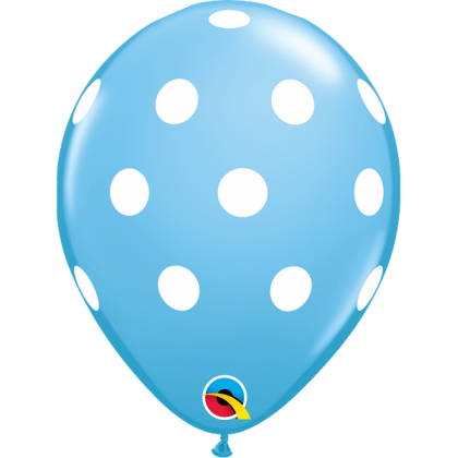 Q 11" Light Blue Round Big Polka Dots