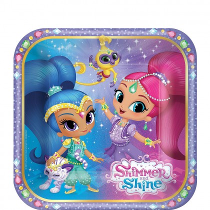 Shimmer and Shine™ Square Plates, 7 in