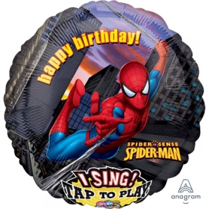 P75 28" Spider-Man Birthday Jumbo Sing-A-Tune® XL® Foil Balloon
