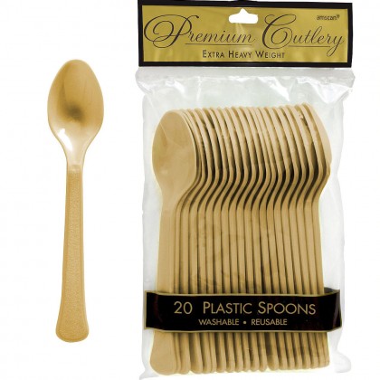  Gold Premium Plastic Spoon