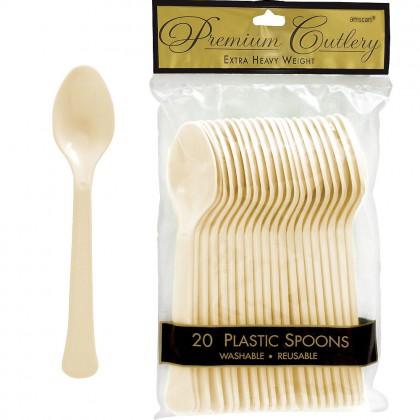  Vanilla Cream Premium Plastic Spoon