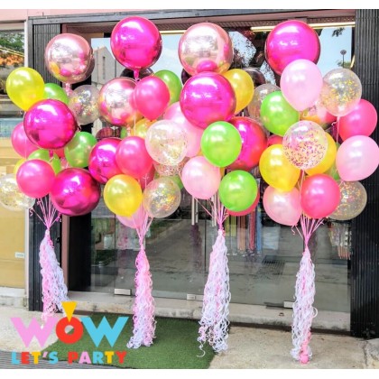 Orbz + Latex + Confetti Balloon Bouquet