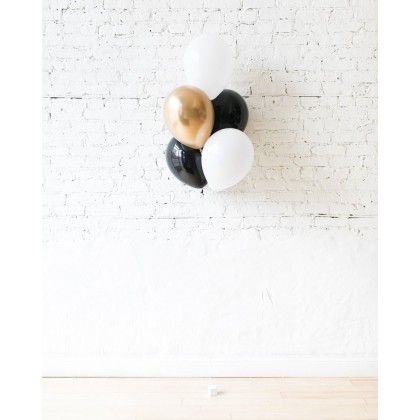 Black, White and Gold Palette 11in balloons - bouquet of 5