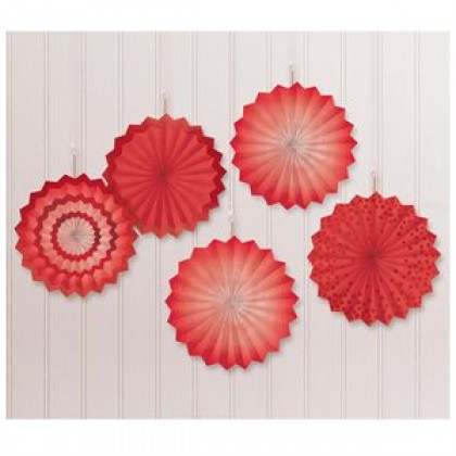 Hot Stamp Paper Fan - Red