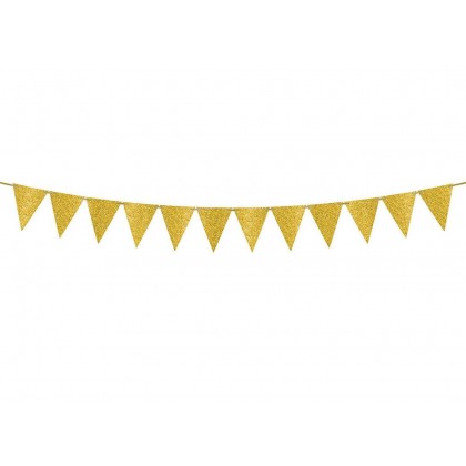 Mini Pennant Banner - Sparkle Gold