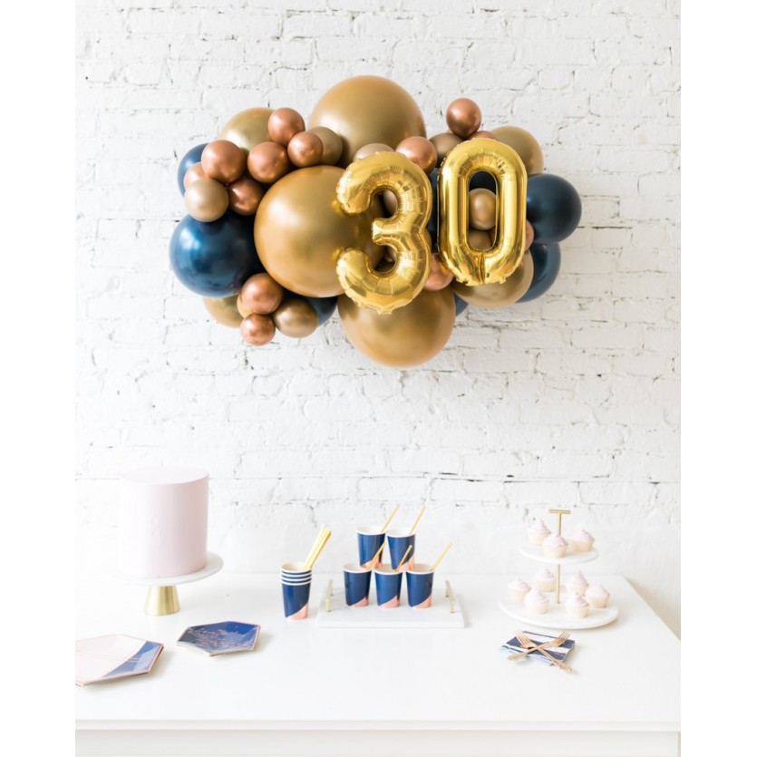 Blue Aurette - Number Backdrop Balloon Garland Install Piece - NA