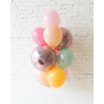 BubbleGum - Orbs and 11in Balloons - bouquet of 10