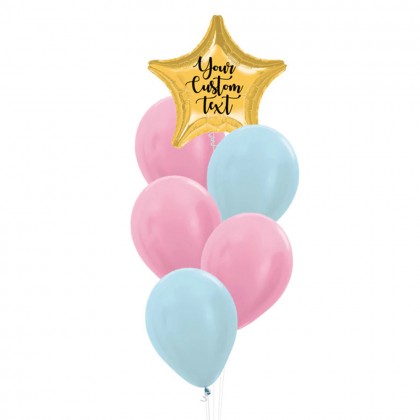 Personalised Star Foil With Metallic Latex Balloons Bouquet