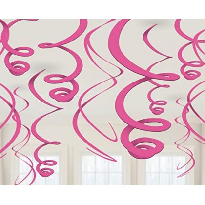 Swirl Decoration - Bright Pink