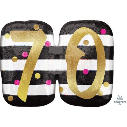 Pink & Gold Milestone 70 Holographic SuperShape™