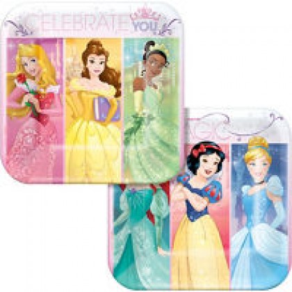 Disney Princess Dream Big Square Plates, 7"