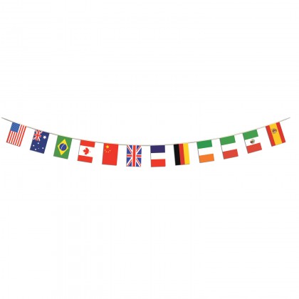 International Flag Pennant Banner 12" x 14' 6"