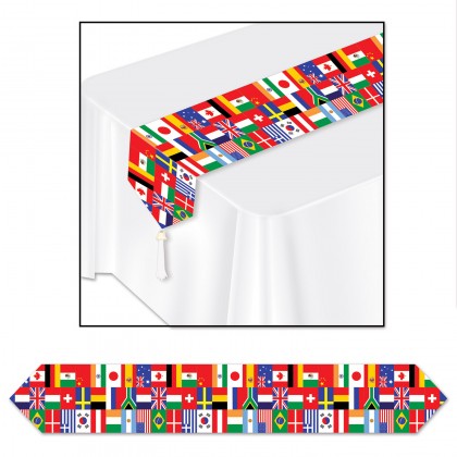 International Flag Printed Table Runner