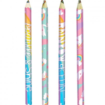 Magical Rainbow Birthday Pencil Favors - Multi-Color
