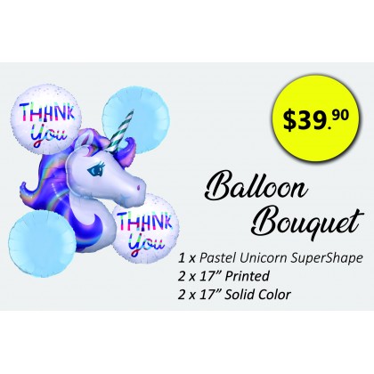 Pastel Unicorn Teacher Day Balloon Bouquet