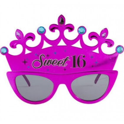 Sweet Sixteen Celebration Novelty Glasses - Plastic