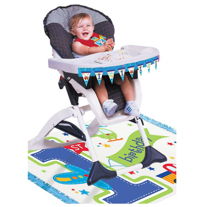Boy's 1st Birthday High Chair Decorating Kit