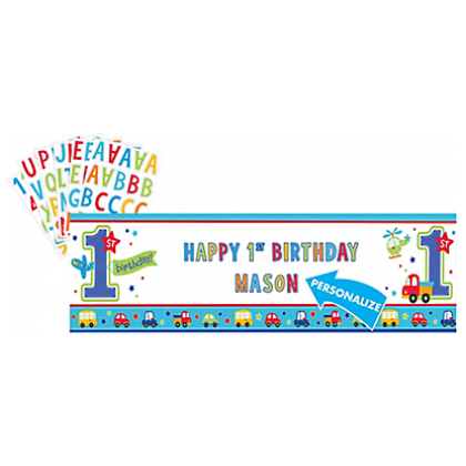 All Aboard Boy Personalized Giant Sign Banner - Plastic