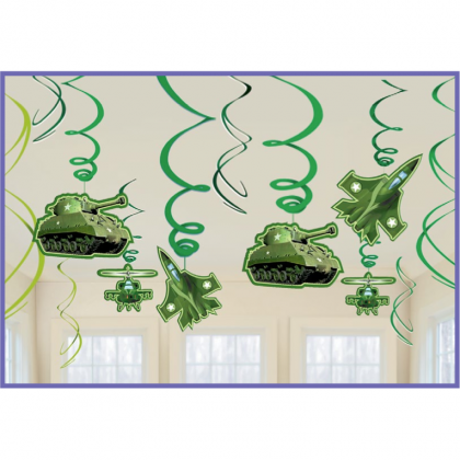 Camouflage Value Pack Hanging Swirl Decorations