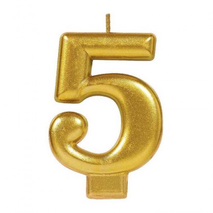 Numeral Candles Gold Metallic #5