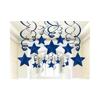 Shooting Stars MVP Swirl Decorations - Bright Royal Blue